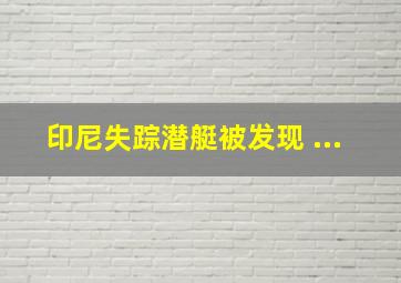 印尼失踪潜艇被发现 ...